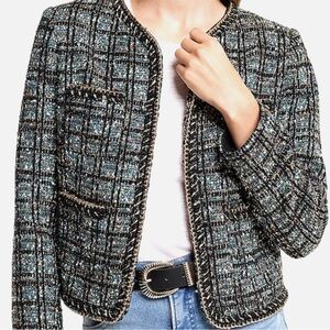 Express Black and Gold Tweed Jacket